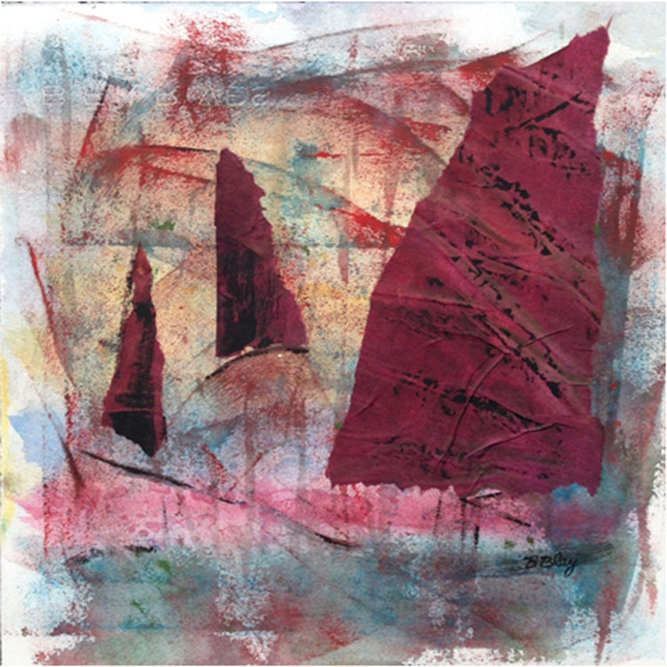 HONORABLE MENTION: Evening Sojourn, Mixed Media by Bev Bley (October 2014)