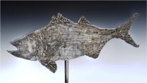 Striped Bass, Steel and Wood by Charles Bergen (July 2014)