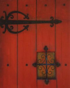 Red Door, St Augustine, Metallic Photograph by Deborah Herndon (July 2014)