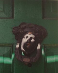 Green Door Belle, Metallic Photograph by Deborah S Herndon (September 2014)