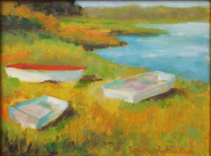 Three Boats, Oil by Donna Robinson (February 2014)