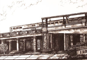 Leavin the Station, Pencil and Ink by Faith Gaillot (April 2014)