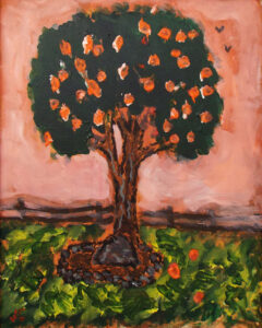 Tree in the Park, Acrylic painting by James Clark (June 2014)