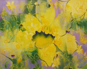Spring Flowers, Acrylic Painting by Jean Lauzon (July 2014)