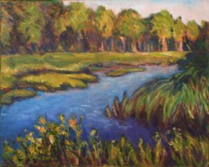 Bass Harbor Marsh Late Afternoon, Oil Painting by Kate Dervin  (June 2014)