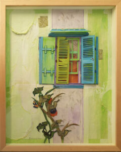 Key Lime Pie Shutters, Mixed Media by Katharine K Owens (April 2014)