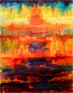 Sunset, Acrylic Painting by Kathleen Willingham (July 2014)d
