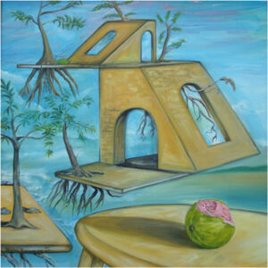 Guava Thief Hiding, Acrylic on Canvas by Krishana Banwaree  (October 2014)