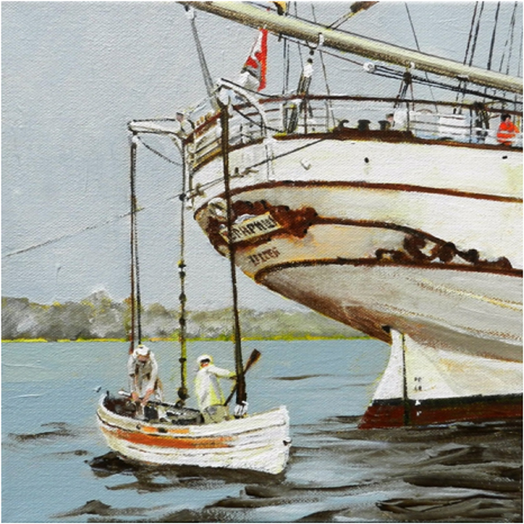 THIRD PLACE: Lower the Boat, Acrylic on Canvas by Paul Hitchen (December 2014/January 2015)