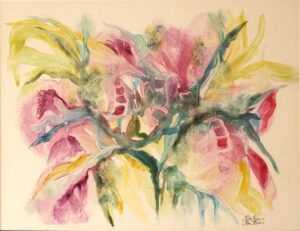 Spring Blush, Watercolor on Yupo by Rita Rose and Rae Rose (July 2014)