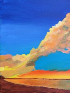 Unfinished Sunset, Acrylic Painting by Saeed Ordoubadi  (June 2014)