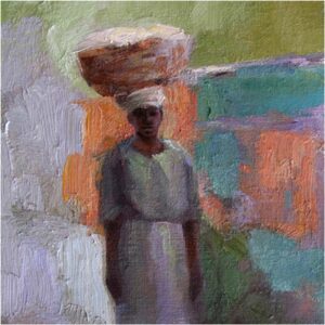 Haitian Laundress, Oil Painting by Sharon Grubbs (July 2014)