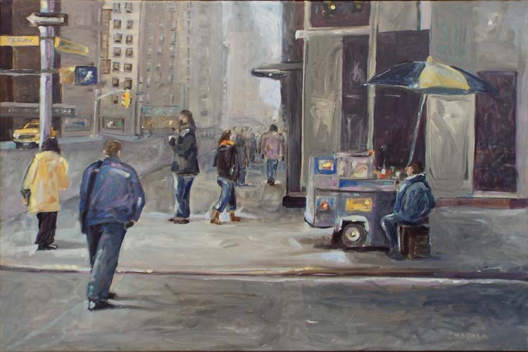 FIRST PLACE: Walking Uptown, Oil by Tom Smagala (February 2014)