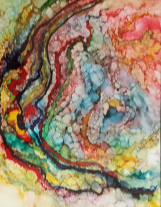 Delirious, Alcohol Ink by Van Anderson, $150 (Aug. 2020-Jan. 2021 CBTC)