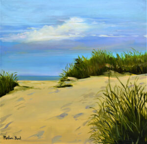 Dunes to Nowhere, Oil on Linen by Barbara Byrd, $800 (Aug. 2020-Jan. 2021 CBTC)