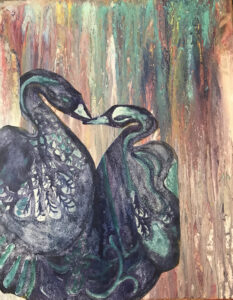 Swans, Mixed Media by Becky Simmon, $100. (Aug. 2020-Jan. 2021 CBTC)