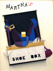 Martha's Shoe Box, Mixed Media by Katharine Owens, 24in x 18in, $610 (September 2020)