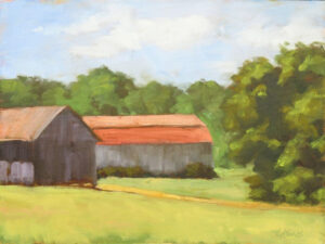 Maryland Backroads, Oil on Panel by Laural Koons, 9in x 12in, NFS (October 2020)