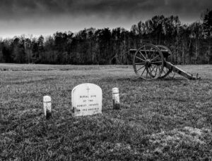 Tragedy at Chancellorsville, B&W Photography by Matthew DeZee, 16in x 21in, $350 (October 2020)