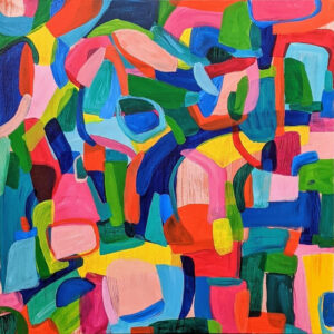Jellybeans and Popsicles, Acrylic on Canvas by Ellyn Wenzler, 20in x 20in, $440 (November 2020)