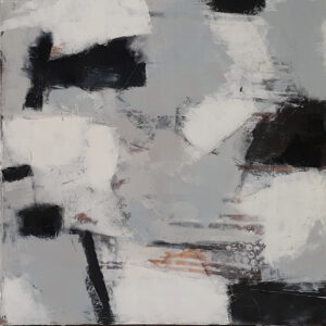 Mostly Black & White Series- Dreams, Oil & Cold Wax by Bob Worthy, 24in x 24in, $400. (November 2020)