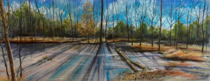 Like Glass Reflecting the Sky, Chalk Pastels by Stephanie Athanasaw, 9.75in x 25in, $300 (Dec. 2020 - Jan. 2021)