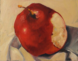 Red Delicious, Oil by Marcia Chaves, 11in x 14in, $185 (Dec. 2020 - Jan. 2021)