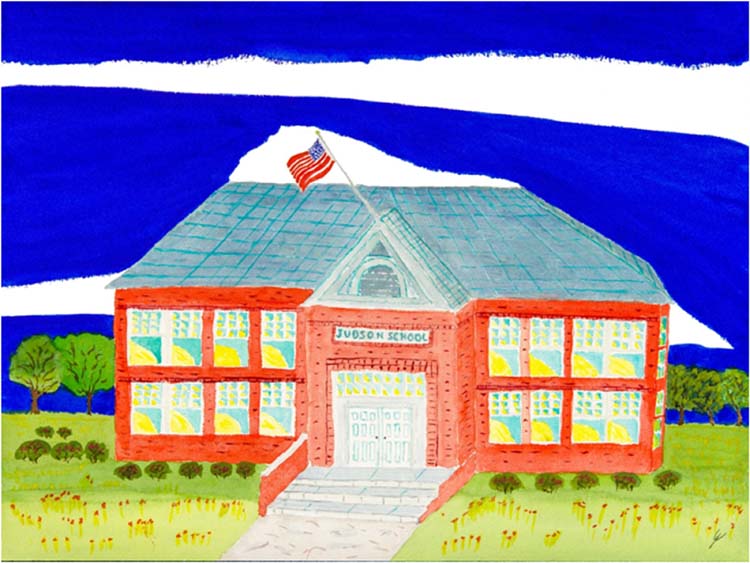 HONORABLE MENTION: Judson School Revisited, North Dakota, Watercolor by Bro Halff  (September 2015)