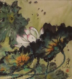 Lotus Leaves, Sumi-e by Carol Waite  (February 2015)