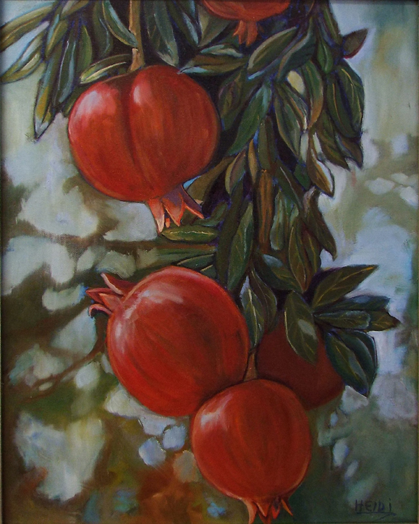 THIRD PLACE: Pomegranates, Oil by Heidi Ordoubadi (October 2015)