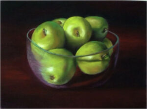 Bowl of Apples, Soft Pastel by Judy Leasure (July 2015)