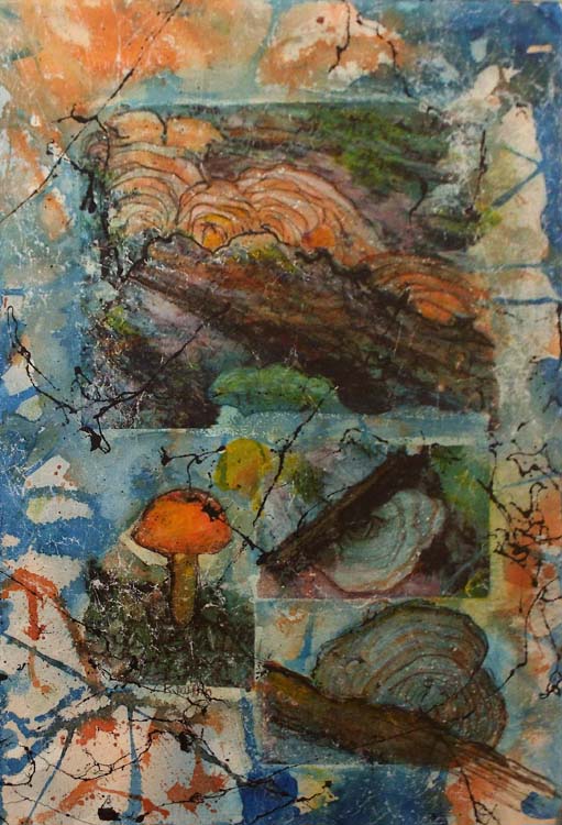 HONORABLE MENTION: Shelf Fungi, Mixed Media by Karen Julihn (June 2015)