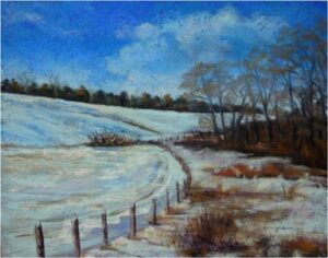 Winter Field, Pastel by Kathleen Willingham  (February 2015)