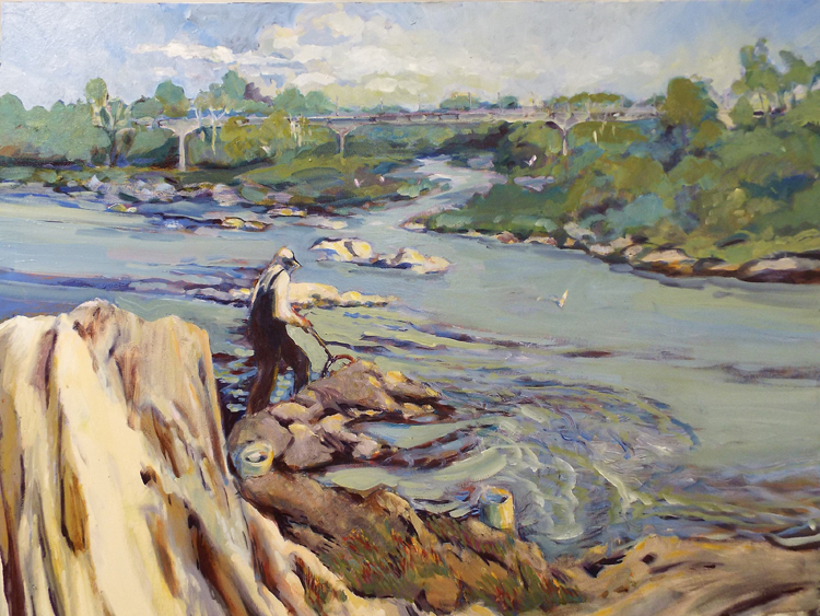 SECOND PLACE: The Last Falmouth Dipper, Oil by Marcia Chaves (October 2015)