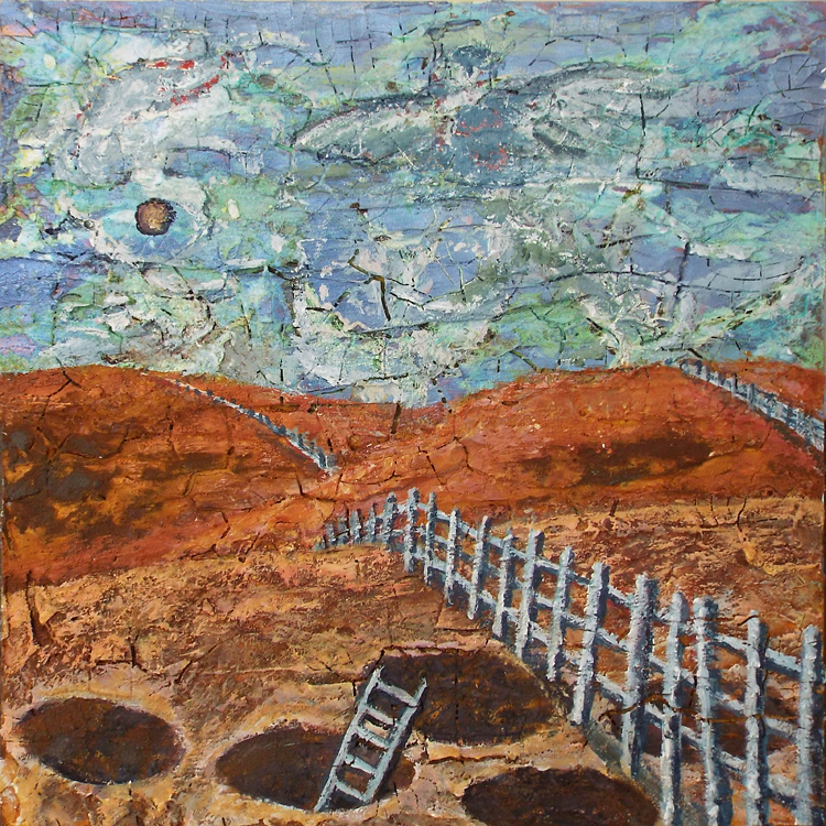 HONORABLE MENTION: Fences and Kivas, Acrylic on Panel by Patricia Smith  (November 2015)
