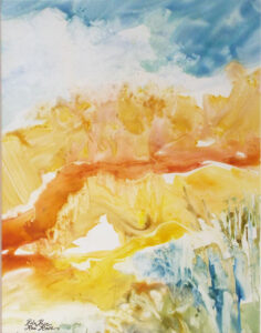 Sun Shadows, Watercolor on YUPO by Rita Rose and Rae Rose  (April 2015)