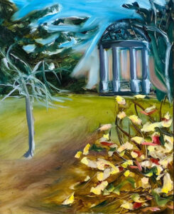 Fall Frisson, Oil on Board-plein air by Katie Green, 11in x 9in, NFS (March 2021)