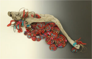SECOND PLACE: Eccentric Concentric, Mixed Media by Lynette Reed, 13in x 30in x 6in, $425 (May 2021)