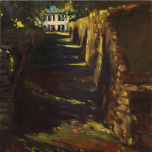 Rocky Lane- Spring '21, Oil by Marcia Chaves, 12in x 12in, $150 (May 2021)