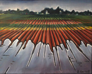 May Corn Flood, Acrylic by Susan Garnett, 16in x 20in, $350 (June 2021)