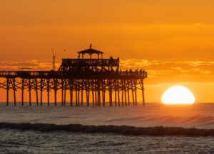 Sunrise at the Pier, Photography by Buddy Lauer, 21in x 29in, $350 (June 2021)