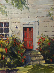 The Counting House, Old Falmouth, Oil by Marcia Chaves, 24in x 18in, $375 (June 2021)