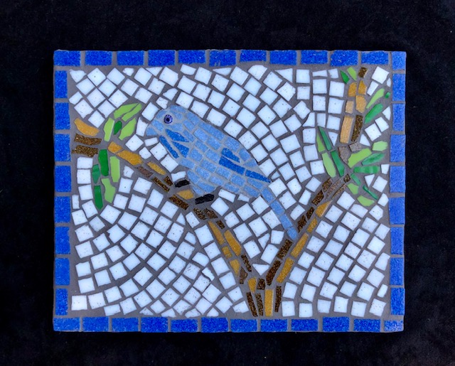 Perching Blue Bird, work by Cathy Ambrose Smith (MG: July 2021)
