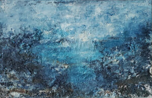 Beach Textures, Coldwax OIl by Mary Peterman, 11in x 17in, $250 (August 2021)