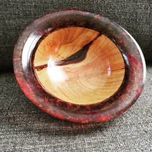 Cherry and Resin Bowl, Cherry Wood and Resin by Jeffrey Lohr, 3in x 8.5in, NFS (August 2021)