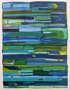 Strata, Acrylic on Paper by Ellyn Wenzler, 14in x 11in, $175 (August 2021)