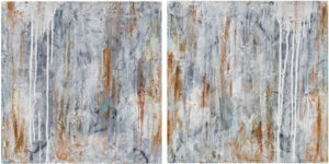 Searching for Silence, Acrylic and Mixed Media 2 Panel Diptych by Bob Worthy, 16in x 32in, $500 (October 2021)