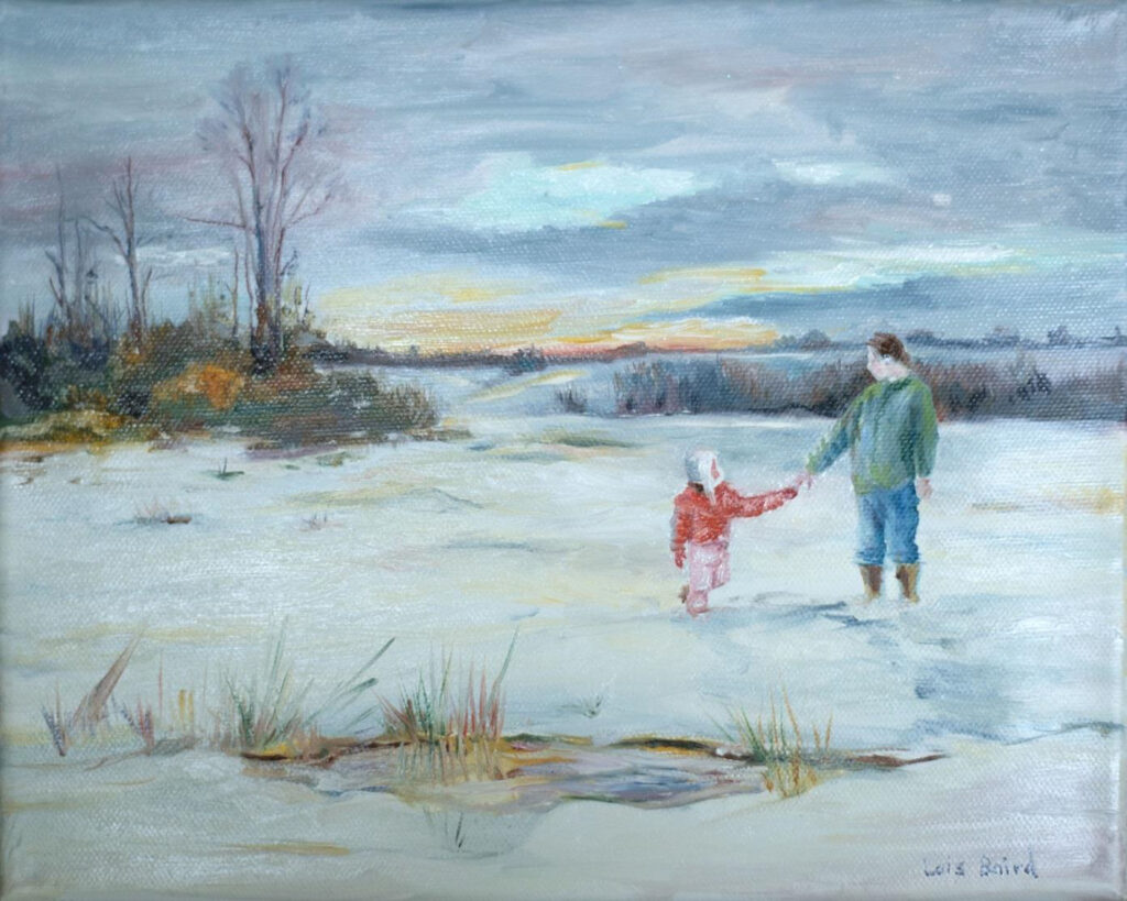 HONORABLE MENTION: Heading Home, Oil on Canvas by Lois Baird, 8in x 10in, $175 (Dec. 2021- Jan. 2022)