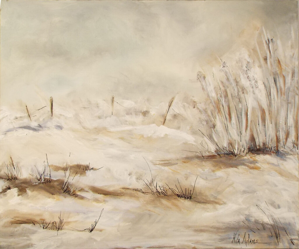 HONORABLE MENTION: Then Comes the Sun, Acrylic by Nita Adams, 24in x 18in, $675 (Dec. 2021- Jan. 2022)