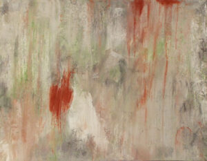 Bloodshot, Cold Wax and Oil by Bob Worthy, 14in x 18in, $200 (March 2022)